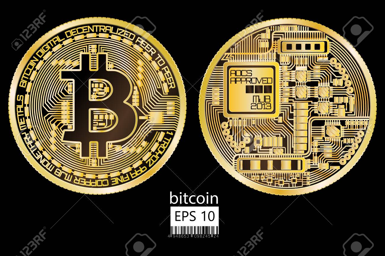 Physical Bitcoin Vector Illustration - 